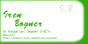 iren bogner business card